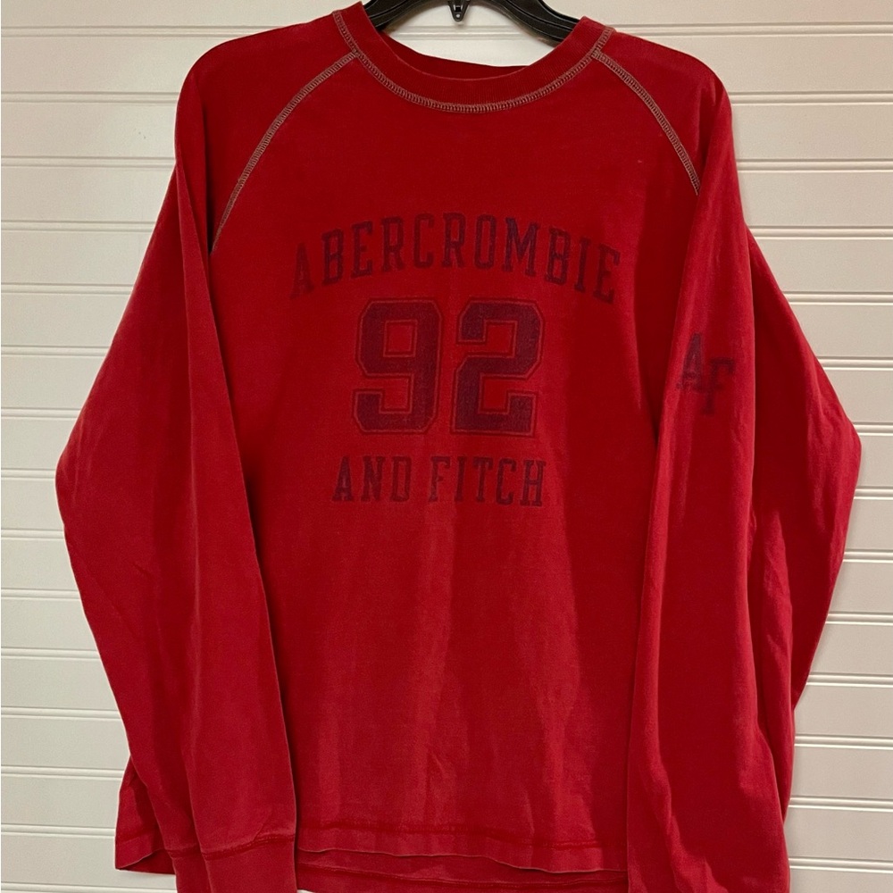 Abercrombie Fitch 90s Sz Med Red Long Sleeve T-shirt Reliable Outdoor Goods
